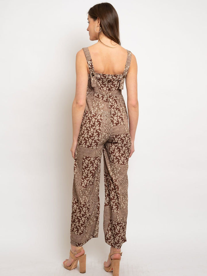 WOMEN'S MULTI PRINT SLEEVELESS JUMPSUIT