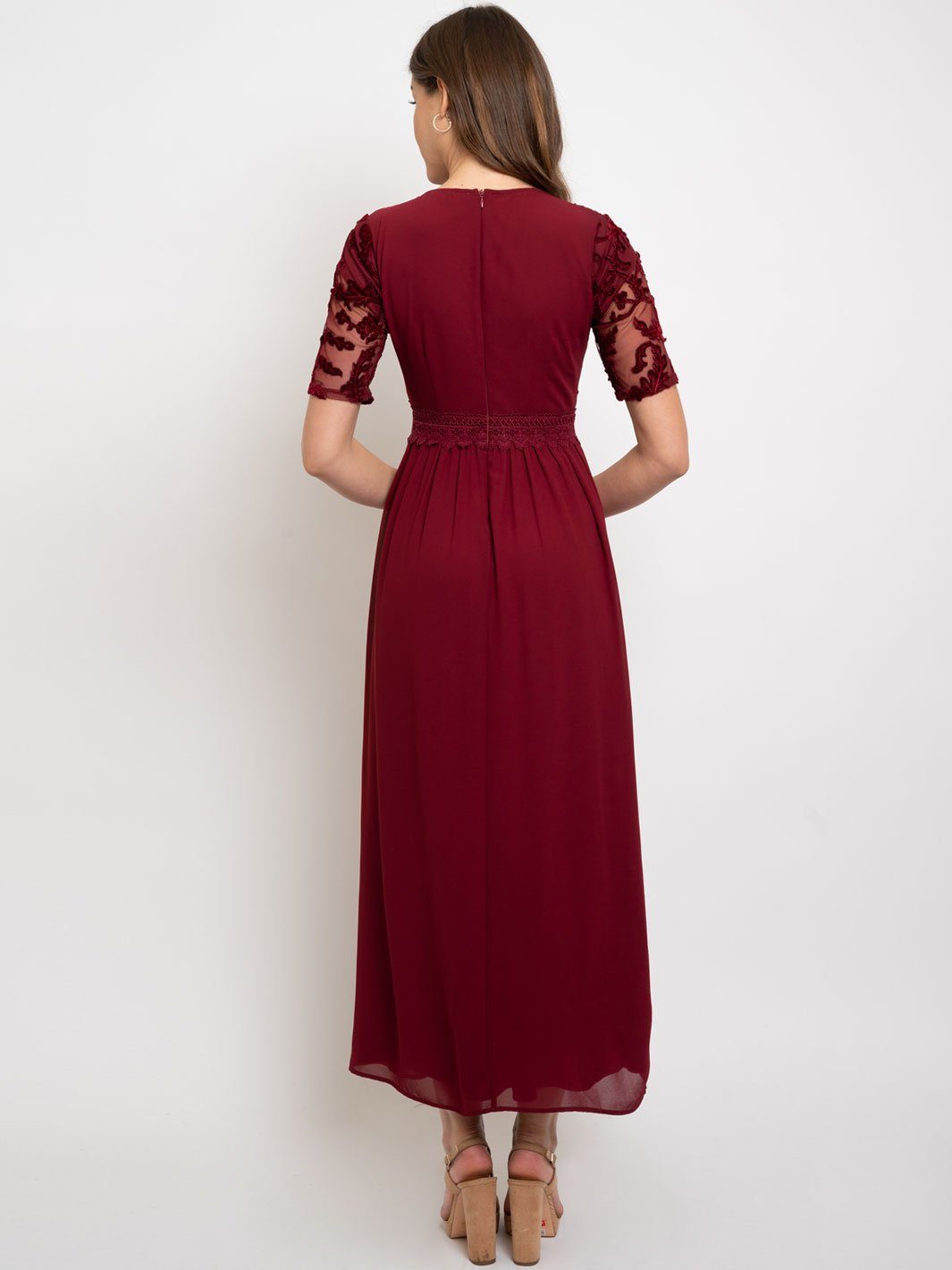 WOMEN'S LACE DETAIL MAXI DRESS