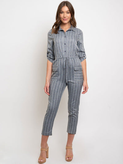 WOMEN'S POCKET POINT SHIRT STYLE JUMPSUIT