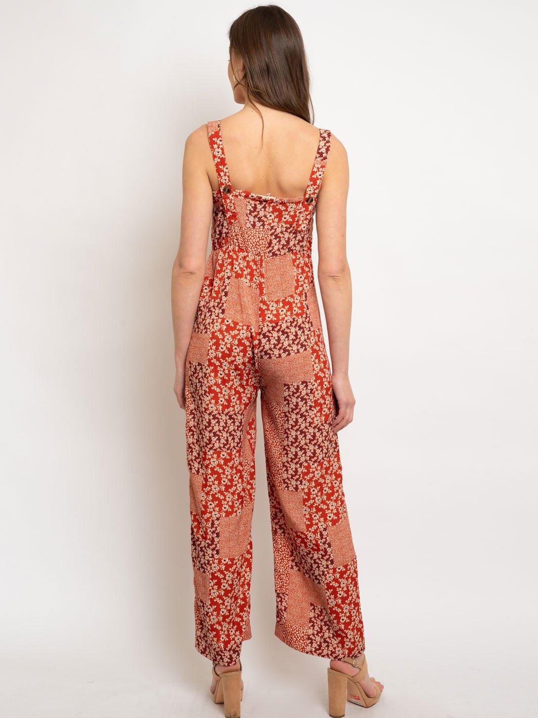 WOMEN'S MULTI PRINT SLEEVELESS JUMPSUIT