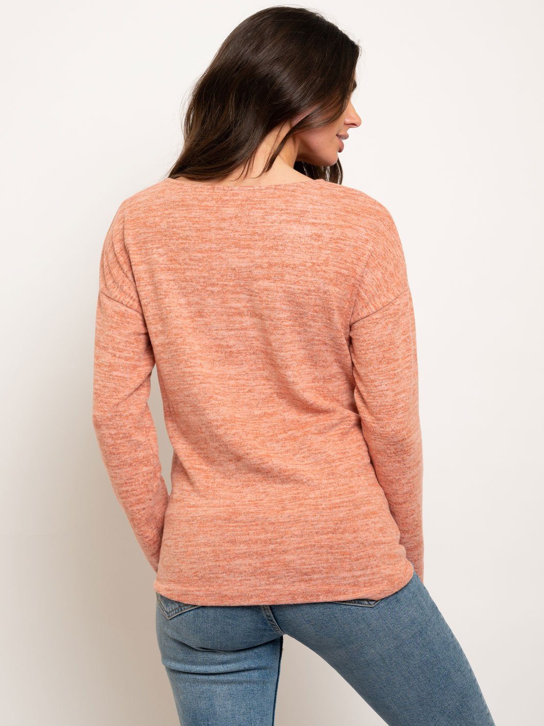 WOMEN'S BRUSHED FRENCH TERRY FRONT TWIST TOP