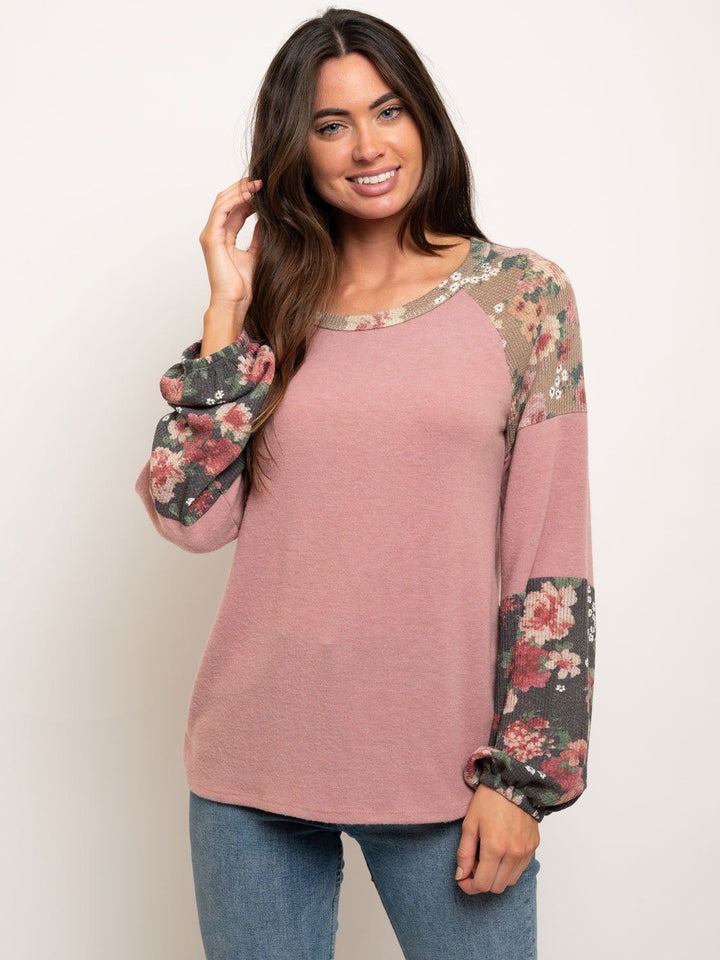 WOMEN'S LONG SLEEVE FLORAL TOP