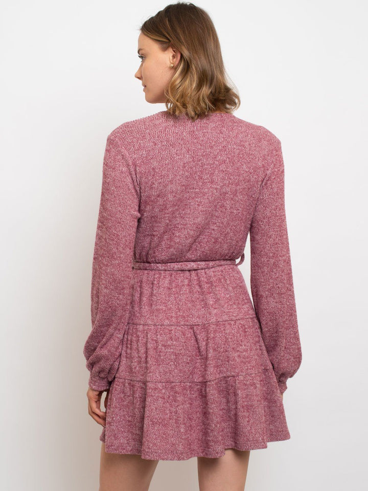 WOMEN'S SURPLICE WRAP MINI DRESS