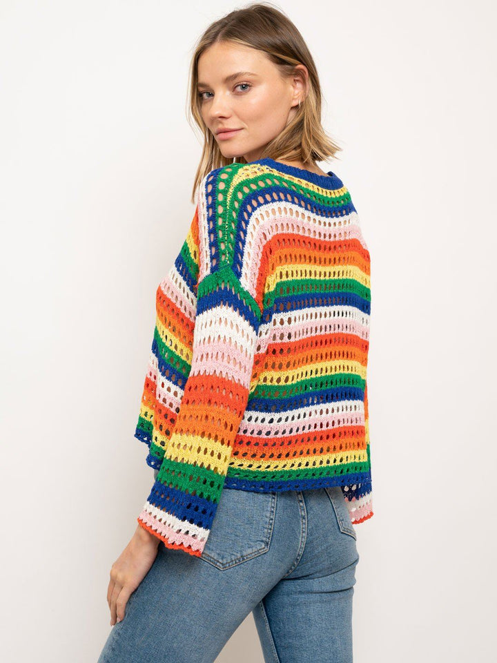WOMEN'S MULTI COLOR SWEATER TOP