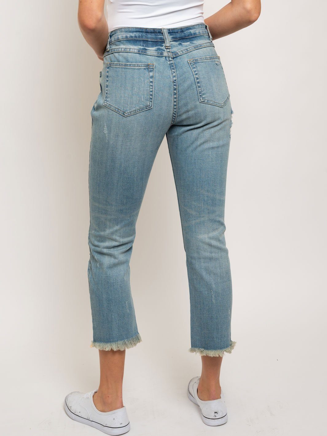 WOMEN'S 5 POCKET CROPPED MINI BOOTCUT PANTS