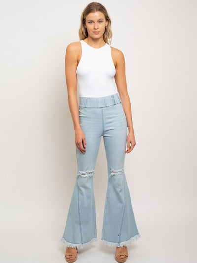 WOMEN'S HIGH WAIST BELL LEG JEANS