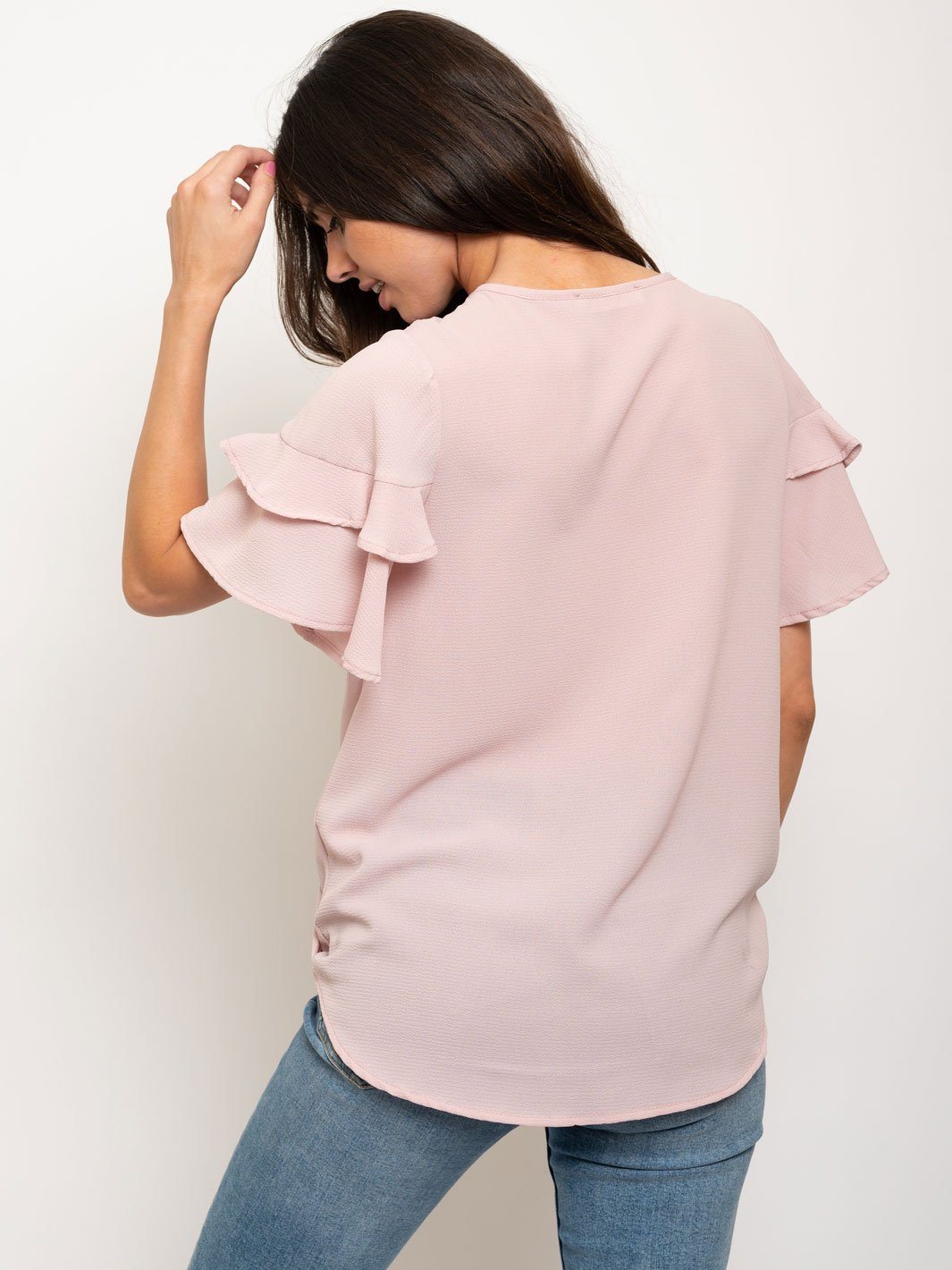 WOMEN'S RUFFLE SLEEVE TOP