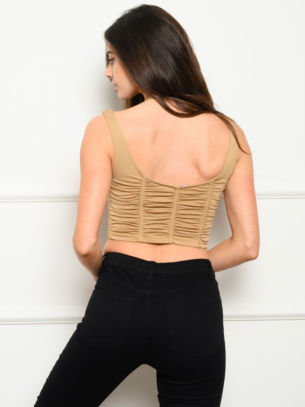 WOMEN'S BUSTIER KNIT CROP TOP