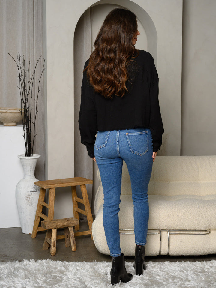 WOMEN'S LONG SLEEVE FRONT POCKETS BUTTON UP TOP