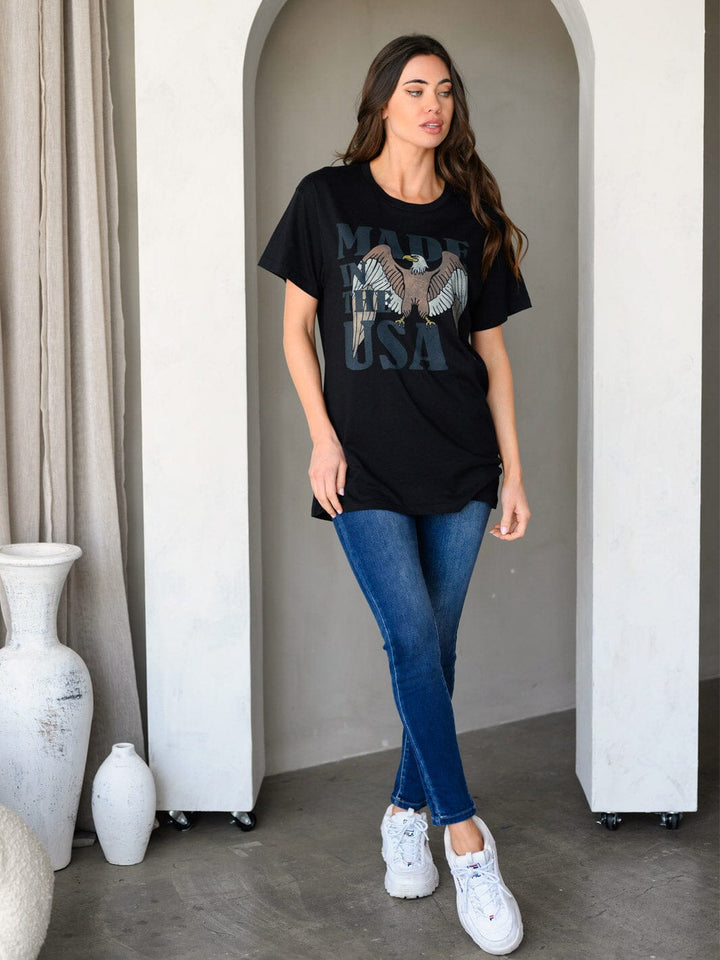 WOMEN'S SHORT SLEEVE GRAPHIC BASIC T-SHIRT