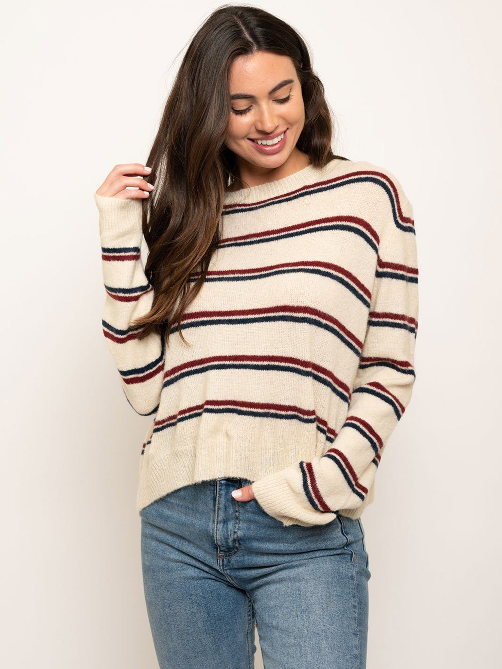 WOMEN'S STRIPES LONG SLEEVE TOP