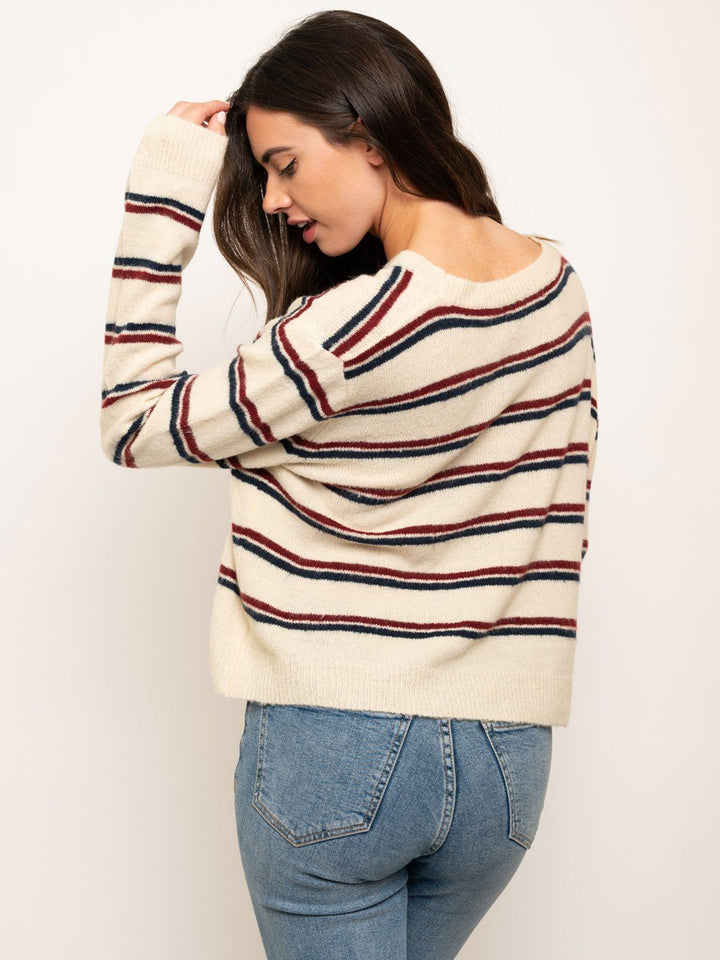 WOMEN'S STRIPES LONG SLEEVE TOP