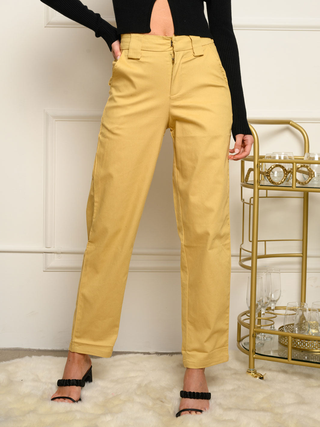 WOMEN'S HIGH WAIST CARGO POCKETS PANTS