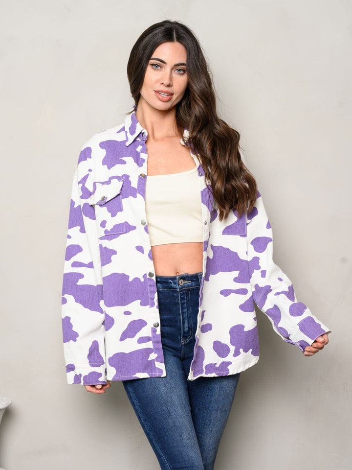 WOMEN'S LONG SLEEVE OVERSIZE DENIM TOP