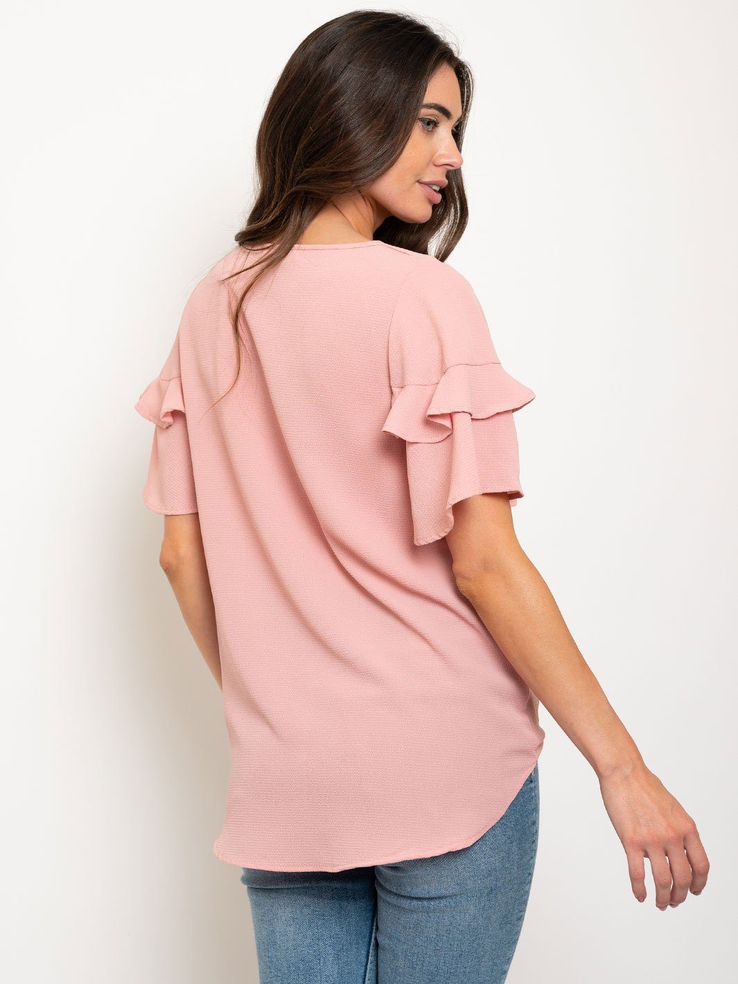 WOMEN'S RUFFLE SLEEVE TOP