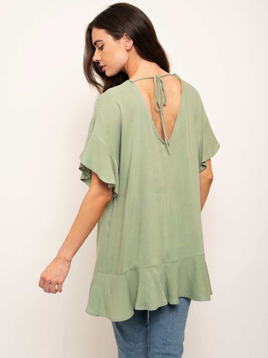 WOMEN'S RUFFLE TUNIC TOP