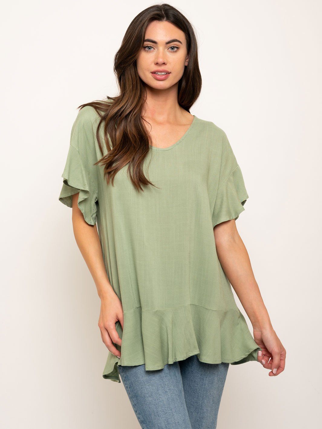 WOMEN'S RUFFLE TUNIC TOP