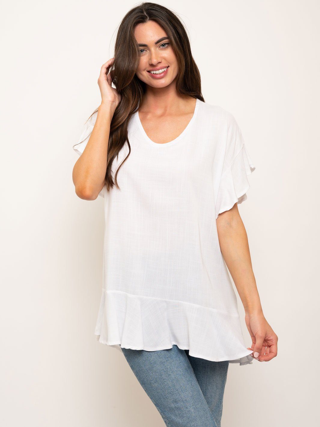 WOMEN'S RUFFLE TUNIC TOP
