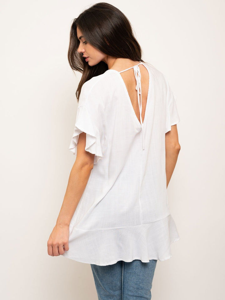 WOMEN'S RUFFLE TUNIC TOP