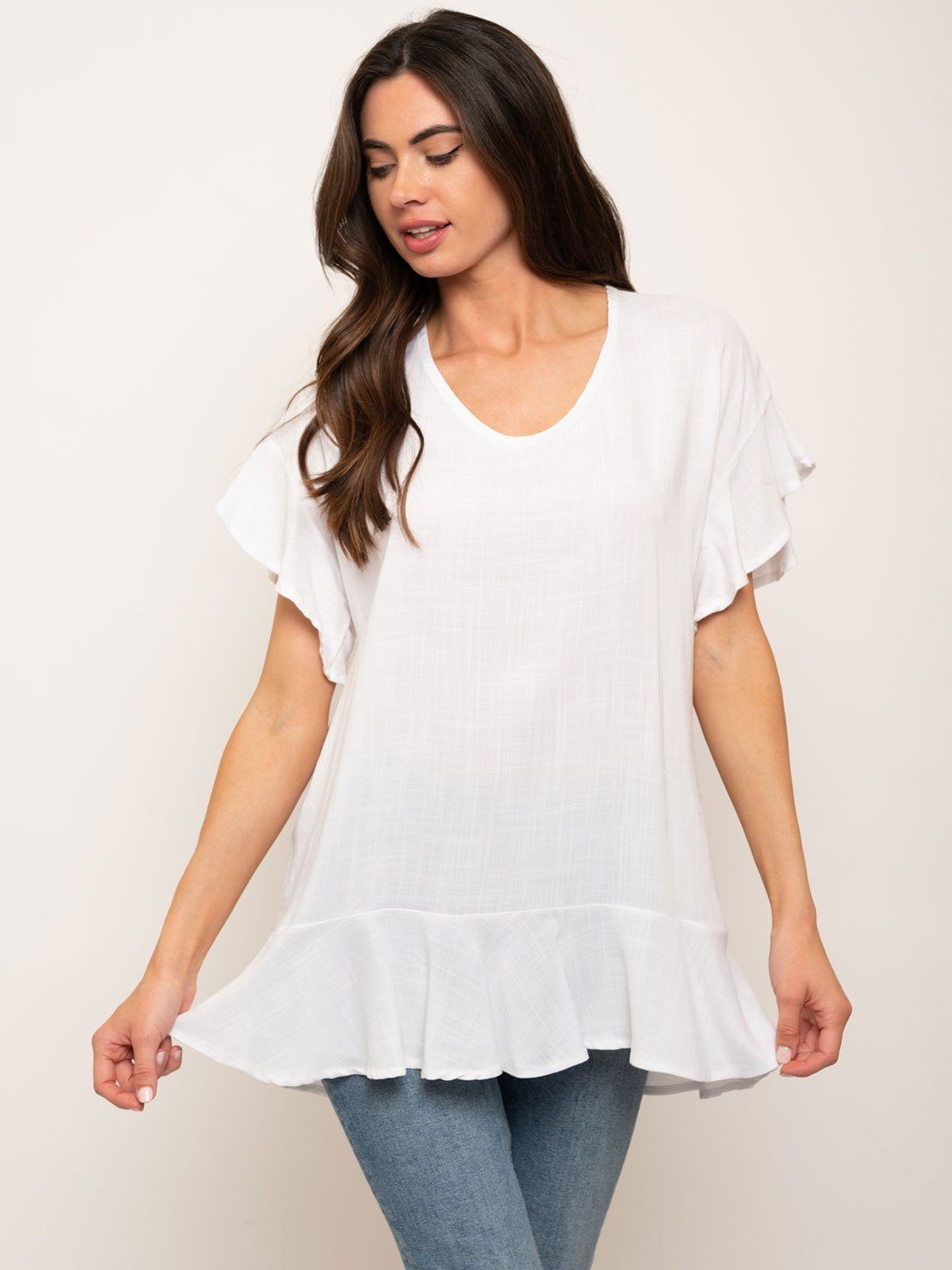 WOMEN'S RUFFLE TUNIC TOP