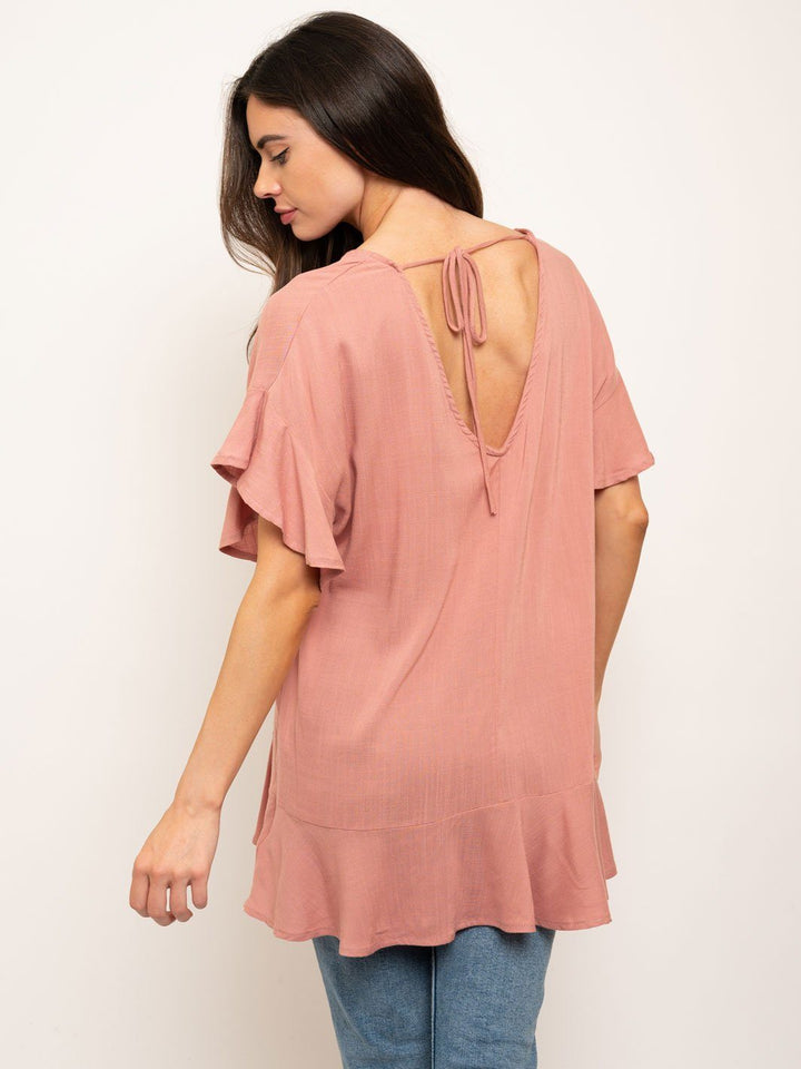 WOMEN'S RUFFLE TUNIC TOP