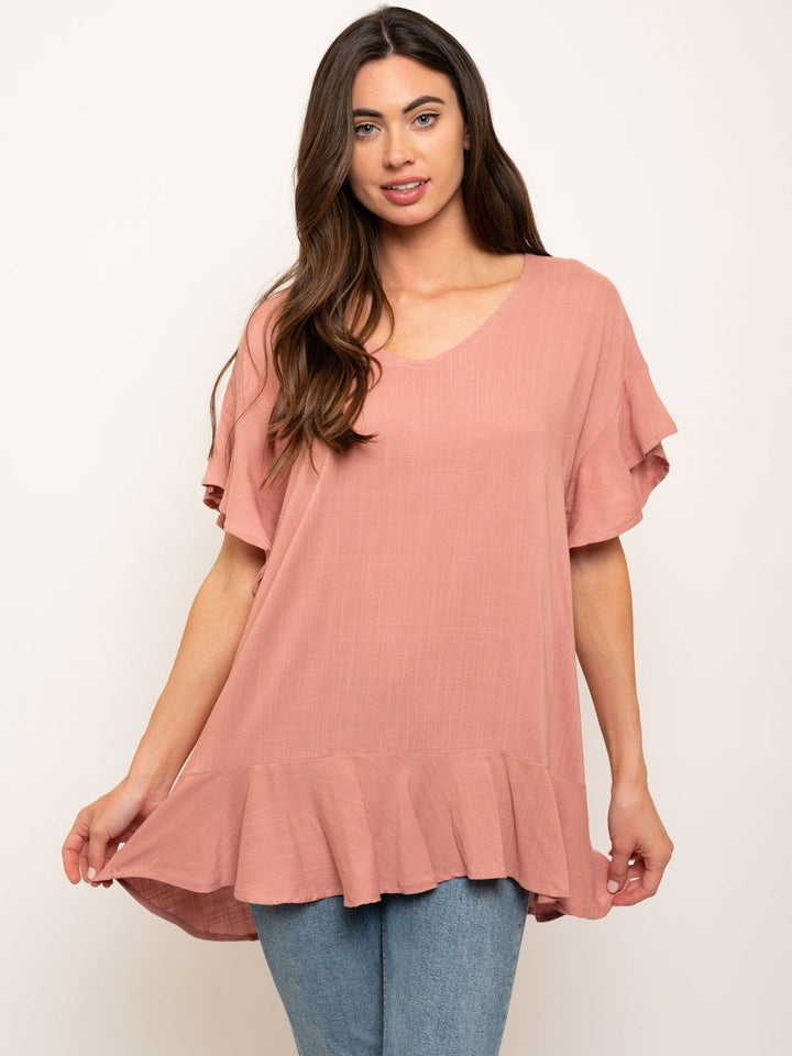 WOMEN'S RUFFLE TUNIC TOP