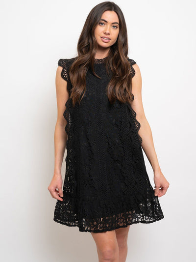 WOMEN'S SLEEVELESS LACE MIDI DRESS