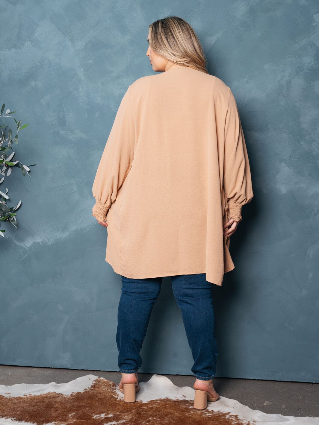 WOMEN'S LONG SLEEVE OPEN FRONT POCKETS CARDIGAN
