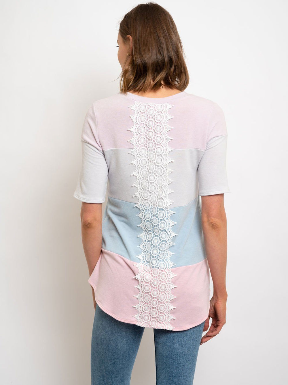 WOMEN'S CROCHET DETAIL BACK TOP