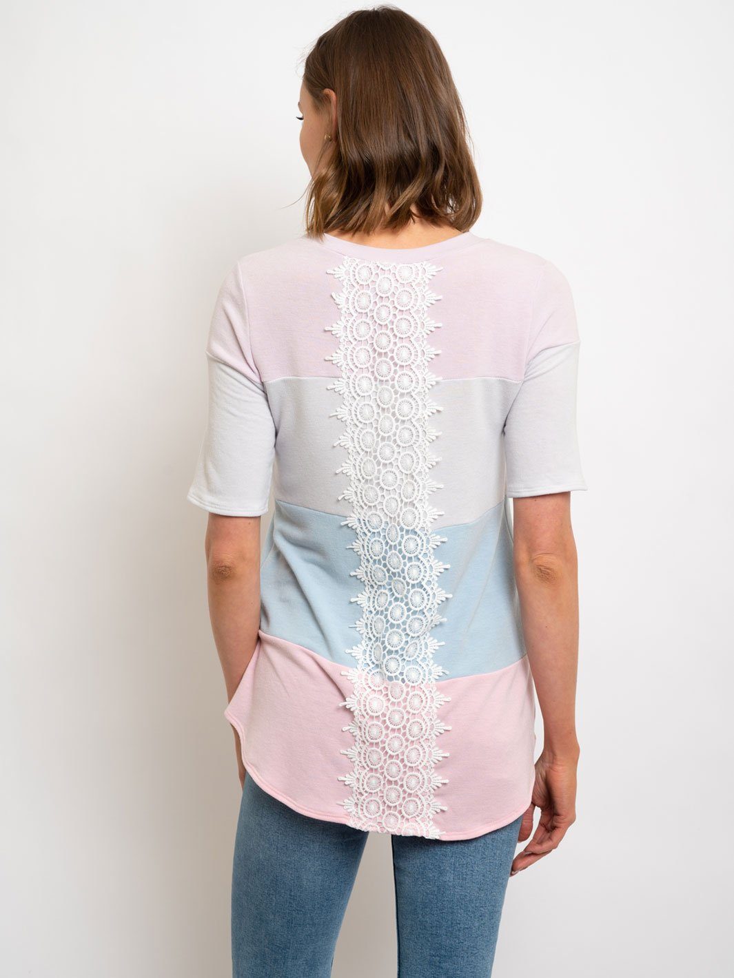 WOMEN'S CROCHET DETAIL BACK TOP