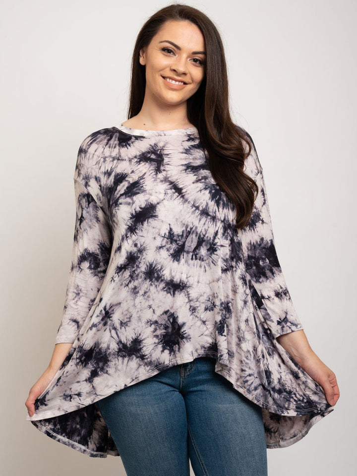 PLUS SIZE TIE DYE HIGH-LOW TOP