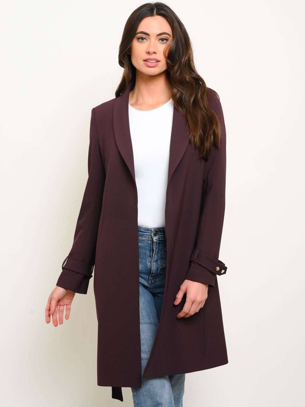 WOMEN'S MID-LENGTH CREPE JACKET