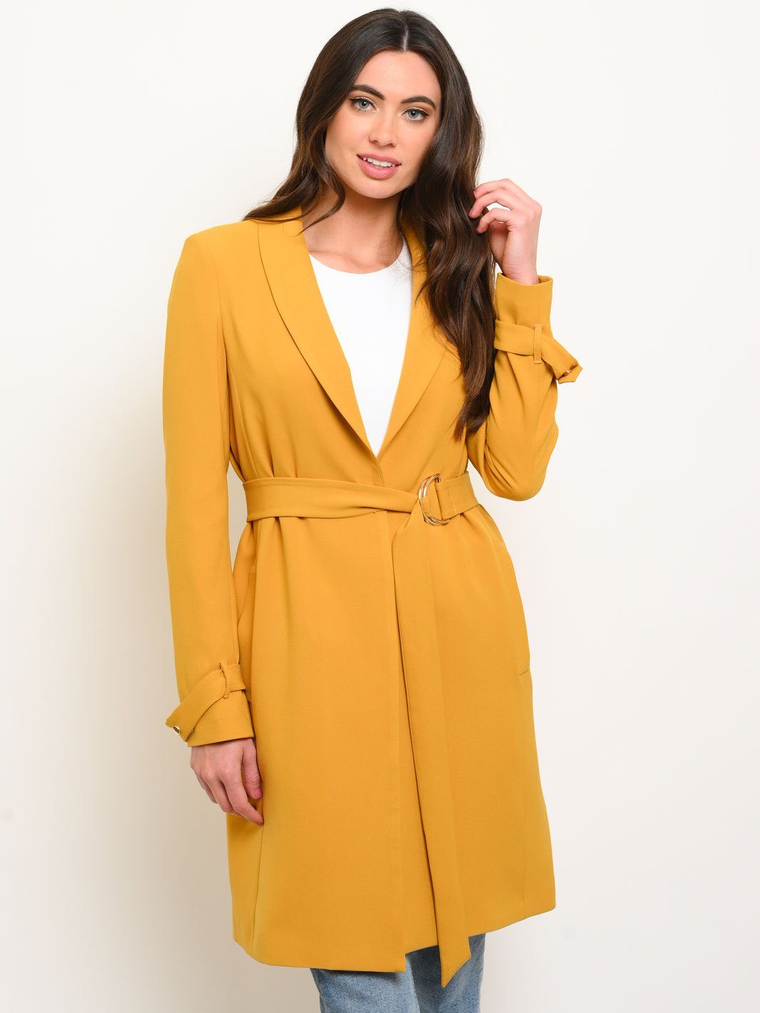 WOMEN'S MID-LENGTH CREPE JACKET