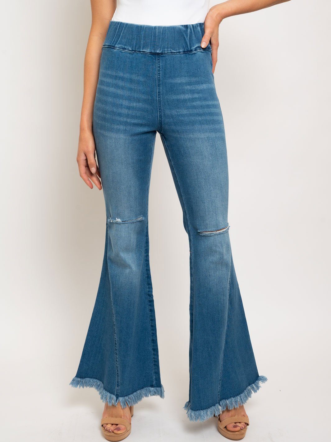 WOMEN'S HIGH WAIST BELL LEG JEANS