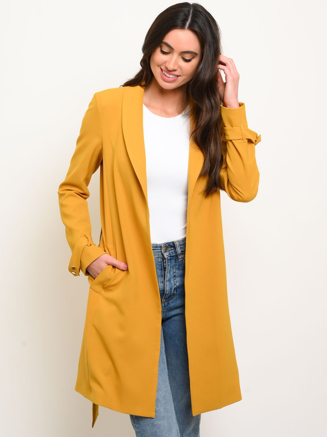 WOMEN'S MID-LENGTH CREPE JACKET