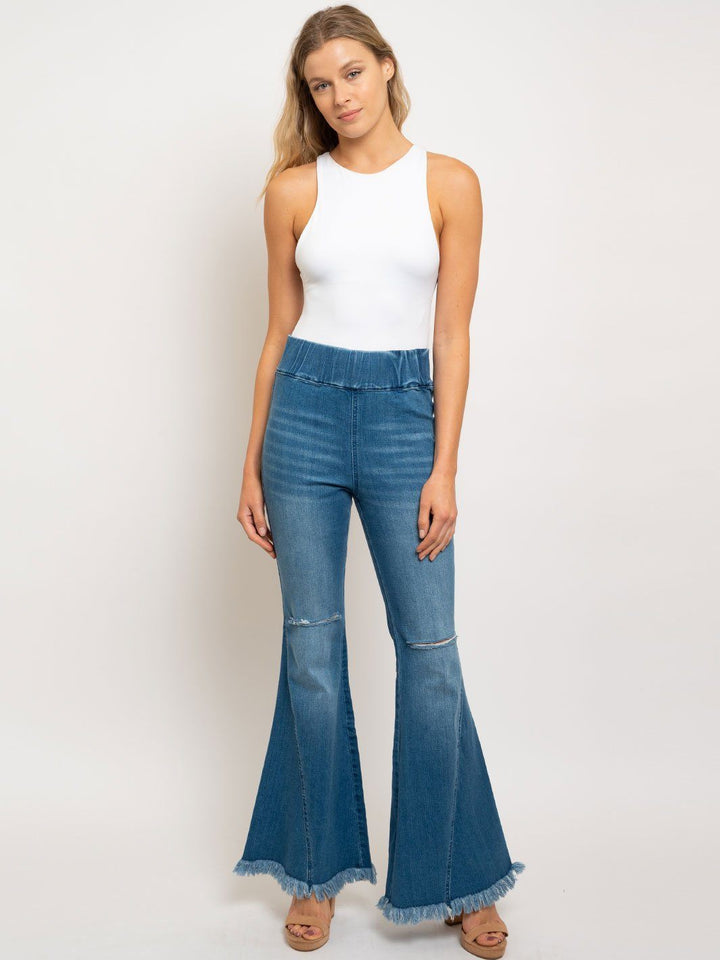 WOMEN'S HIGH WAIST BELL LEG JEANS