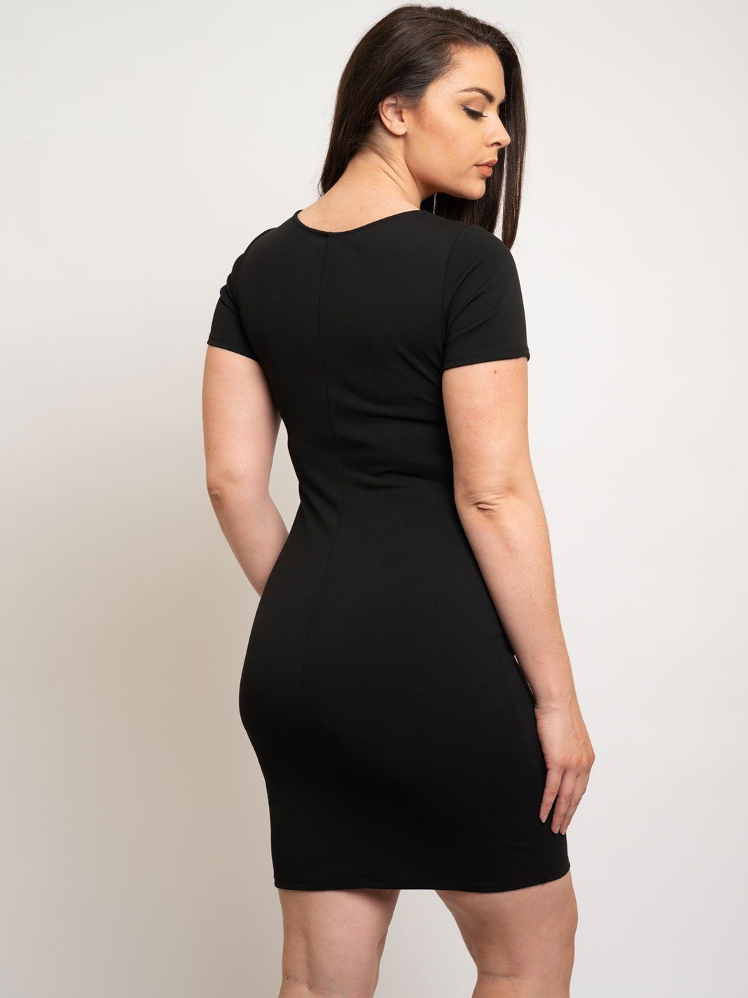 PLUS SIZE FRONT KNOT MINI DRESS