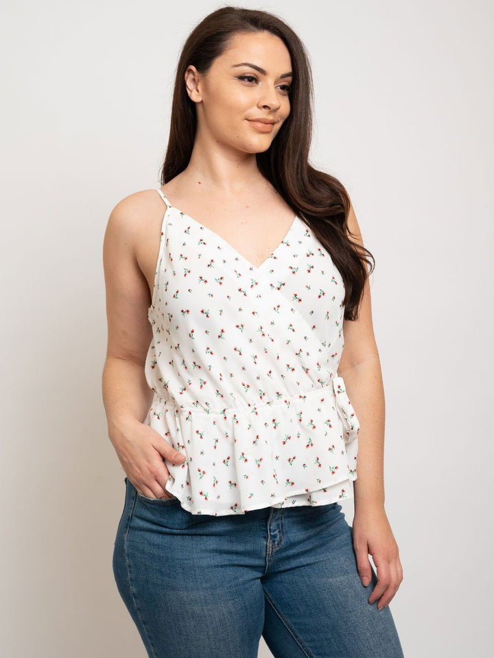 PLUS SIZE WOOL DOBBY PRINT TOP