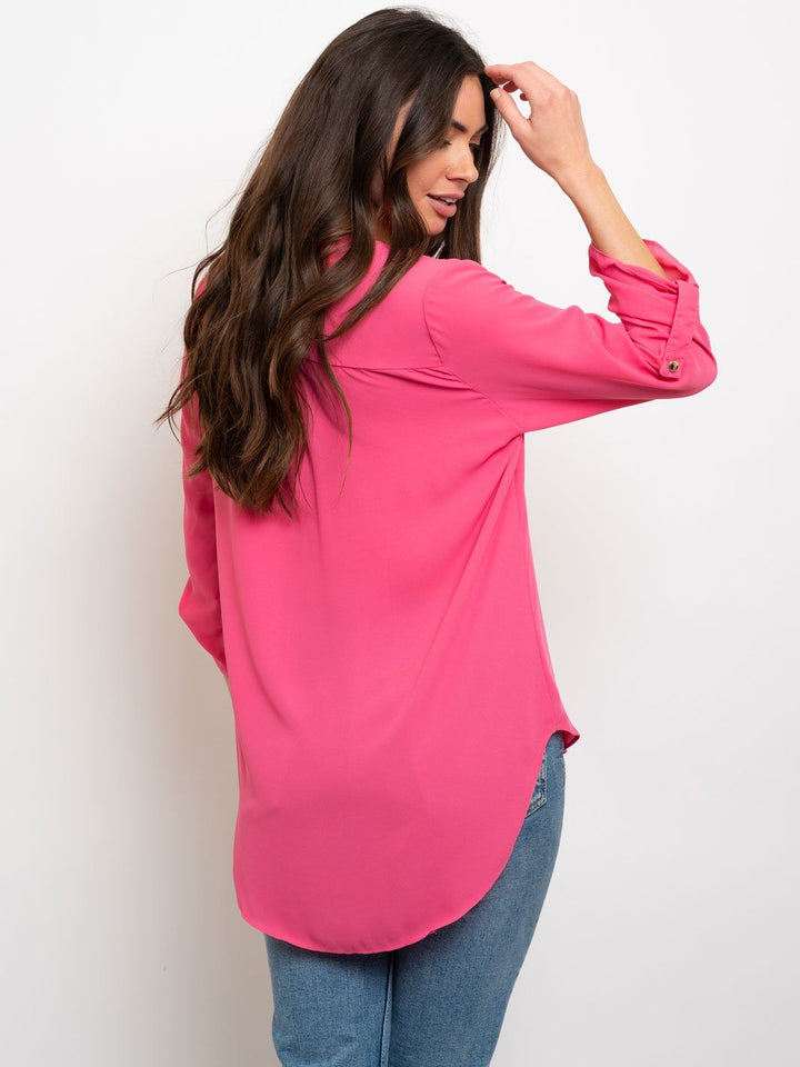 WOMEN'S HIGH-LOW 3/4 SLEEVES BLOUSE TOP