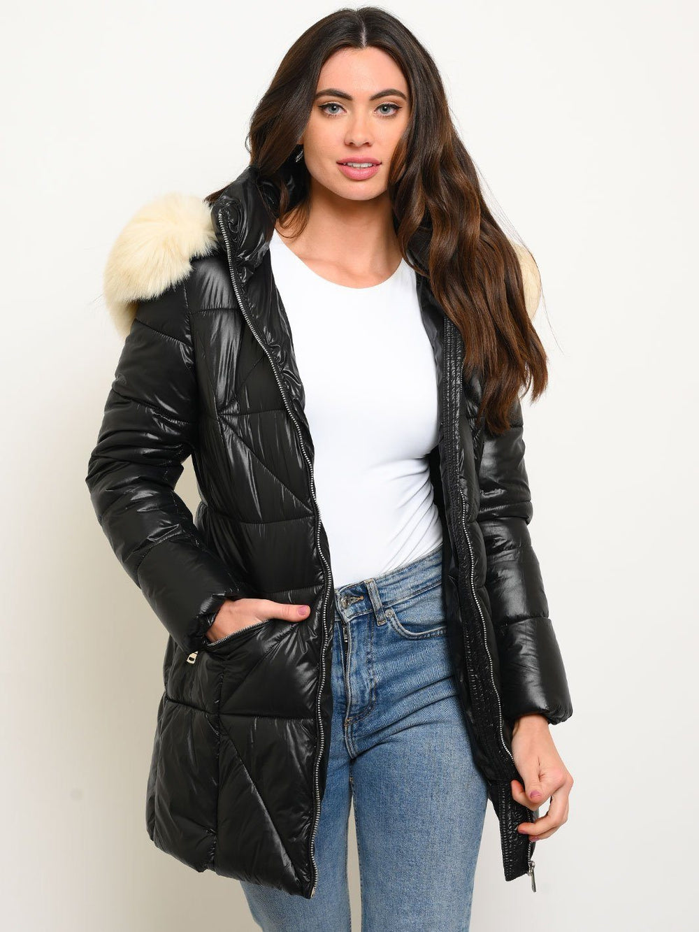 WOMEN'S HOODED LONG COAT