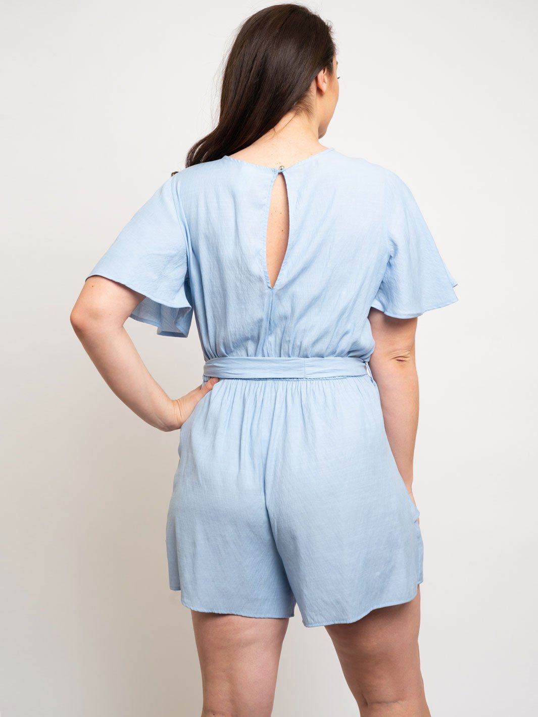 PLUS SIZE FRONT TIE LAYERED ROMPER