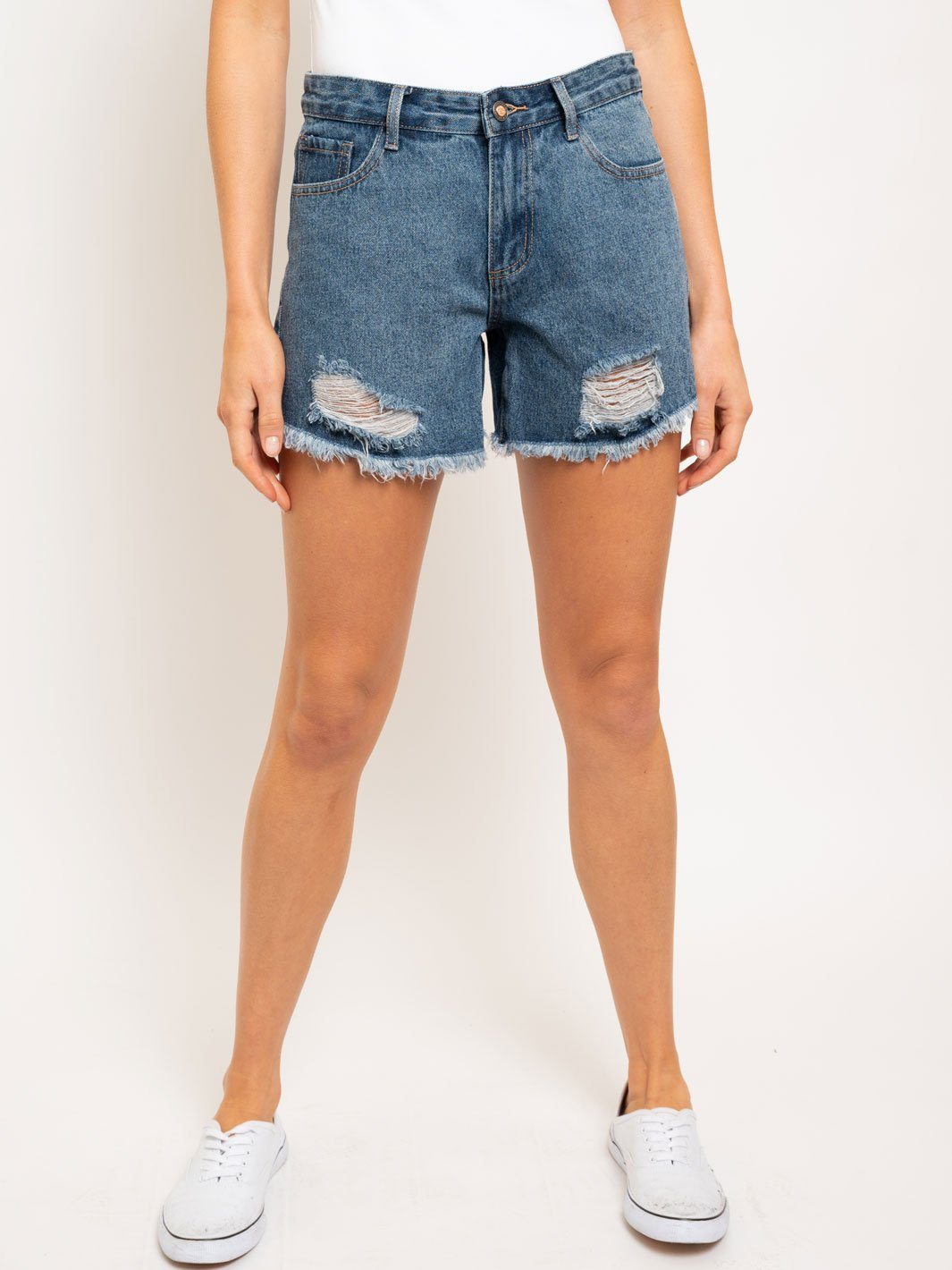 WOMEN'S DENIM BOYFRIEND DECON SHORTS
