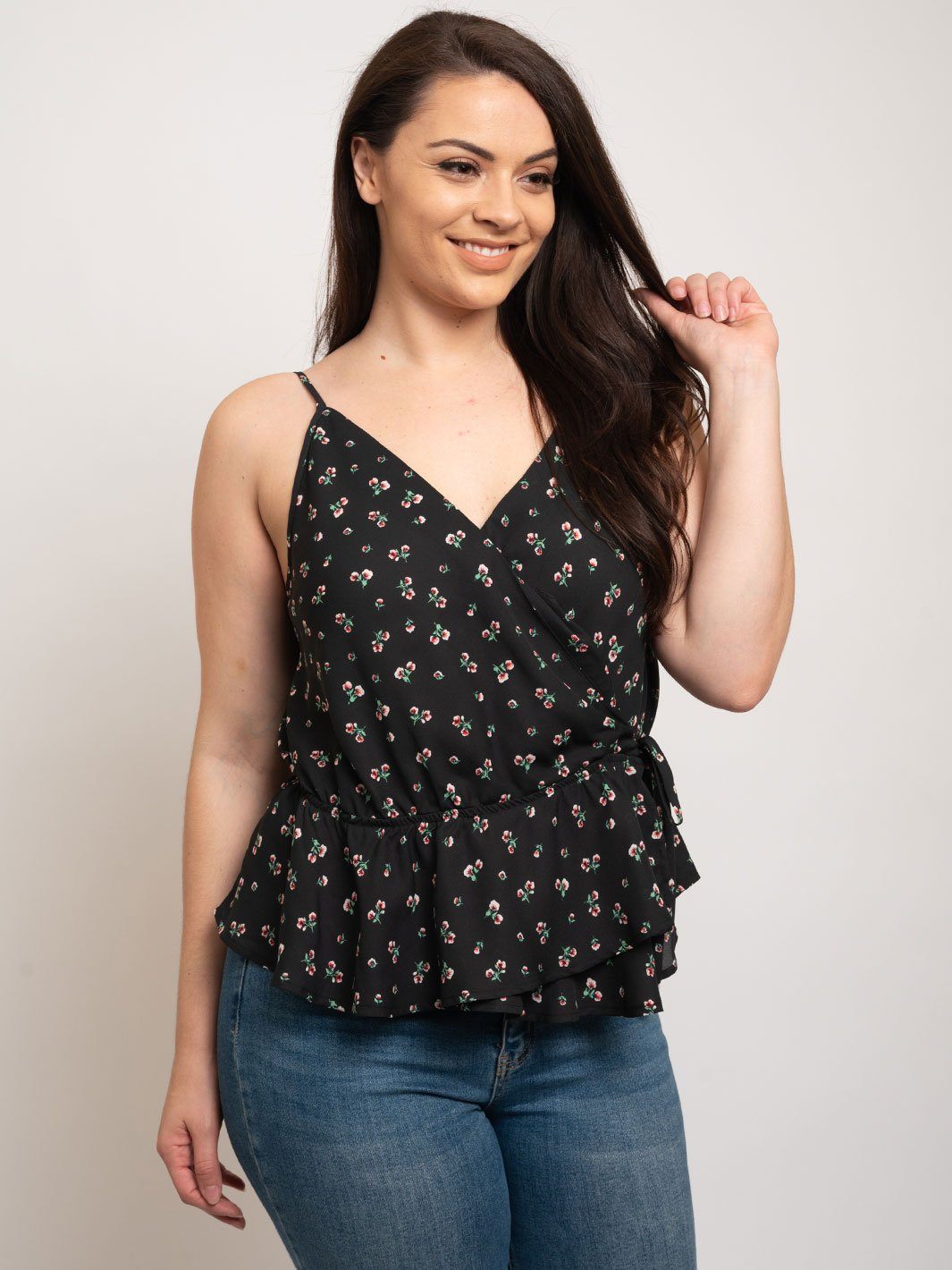PLUS SIZE WOOL DOBBY PRINT TOP