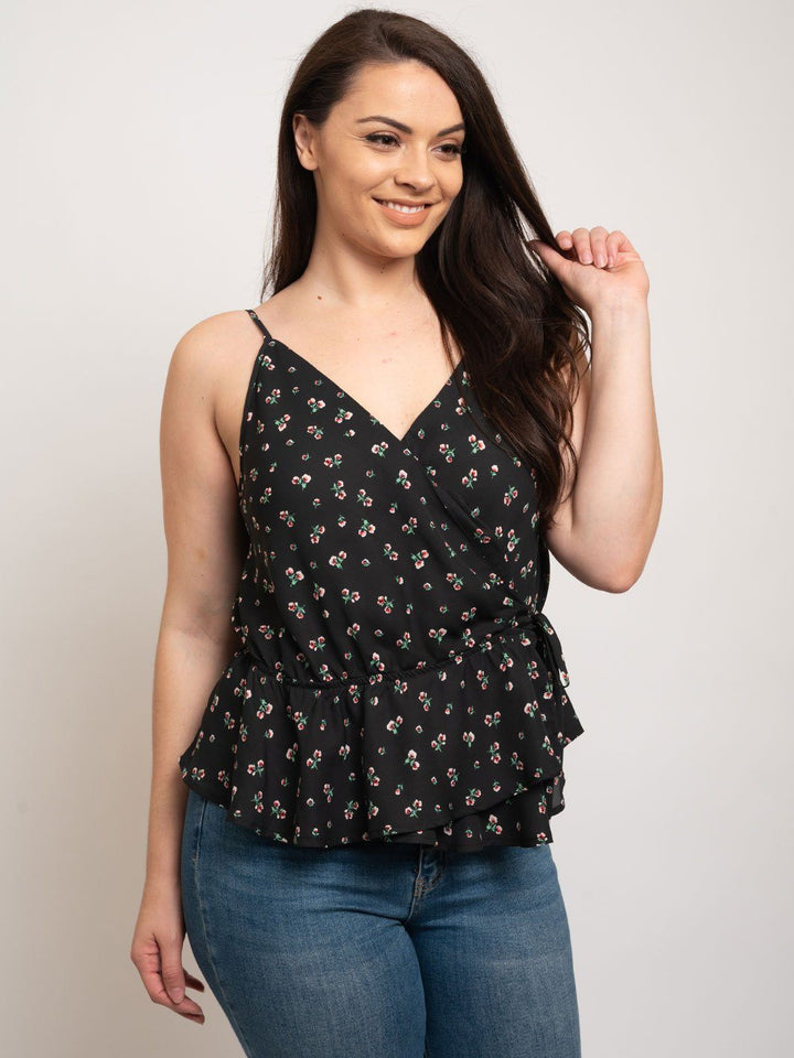 PLUS SIZE WOOL DOBBY PRINT TOP