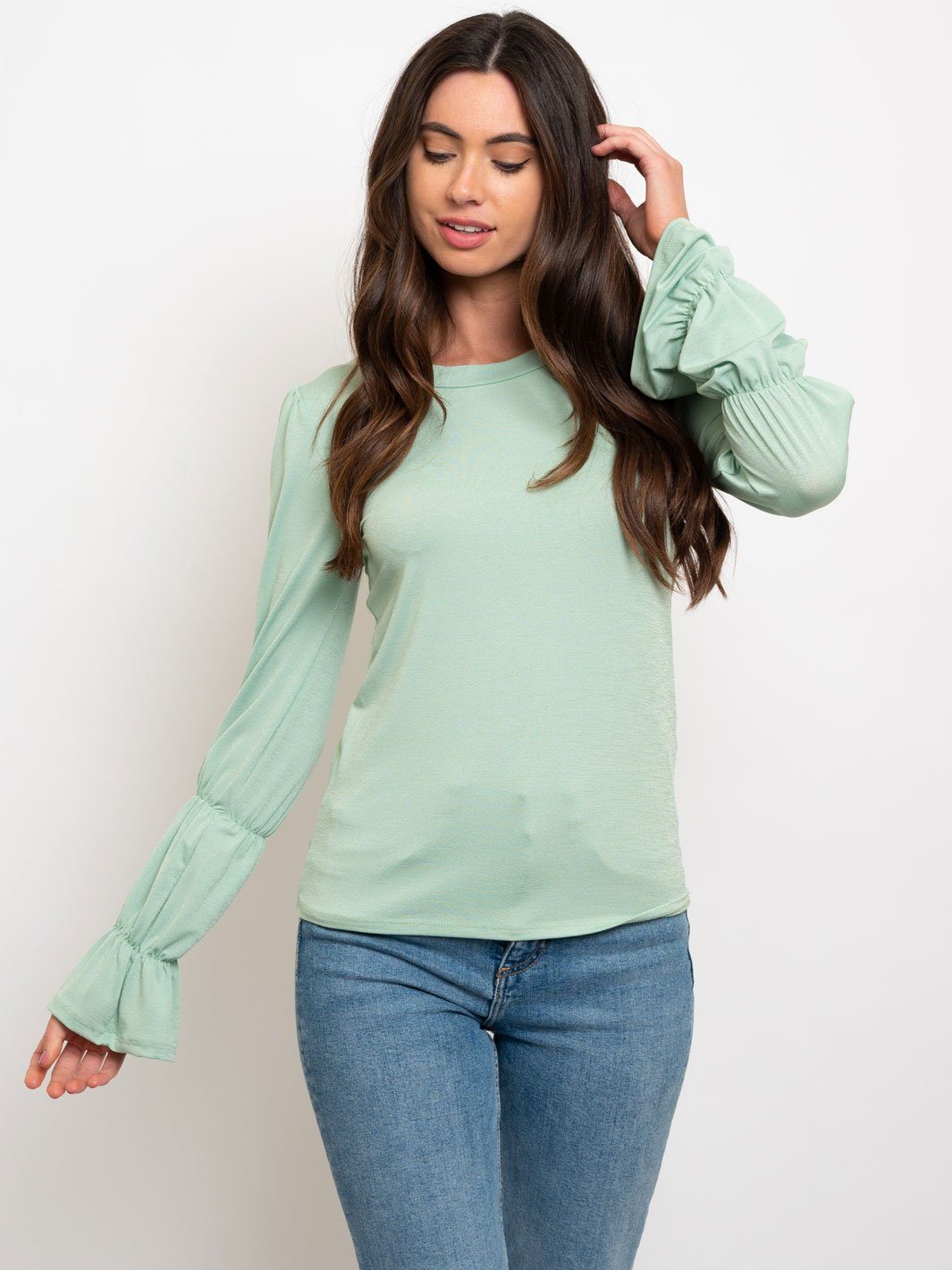 WOMEN'S DETAIL LONG SLEEVE TOP