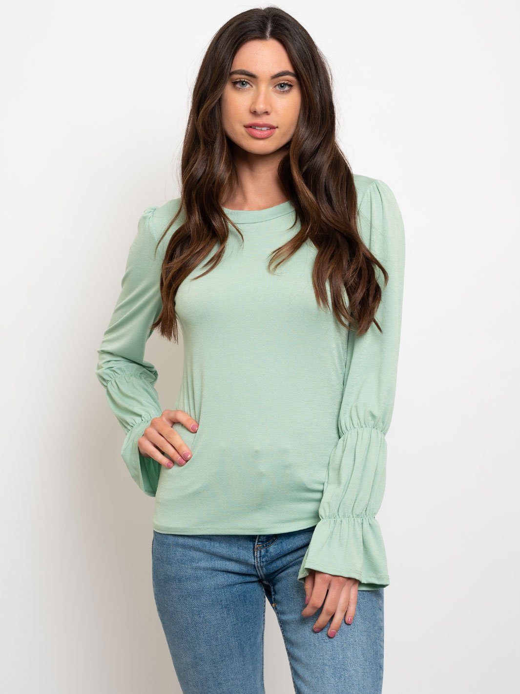 WOMEN'S DETAIL LONG SLEEVE TOP