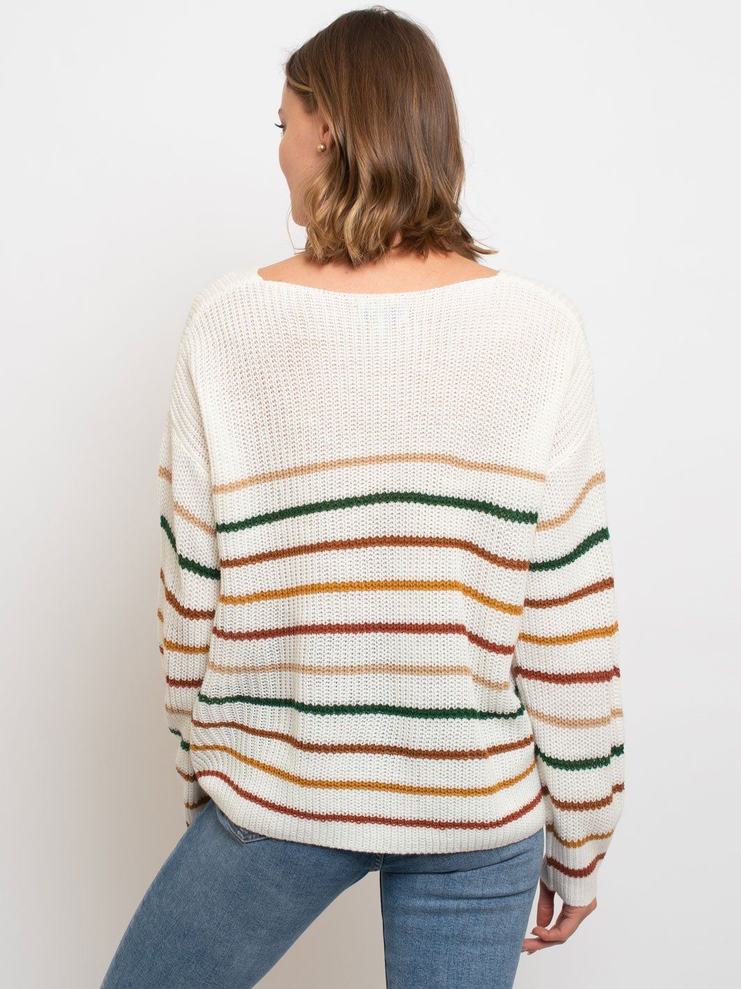 WOMEN'S MULTI STRIPES SWEATER