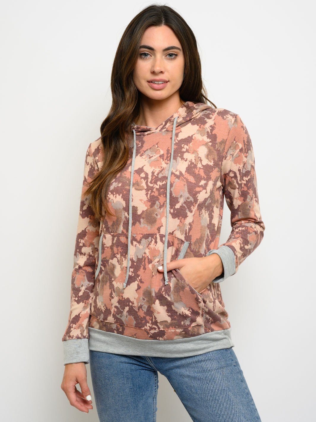 WOMEN'S MULTI LONG SLEEVE HOODIE TOP