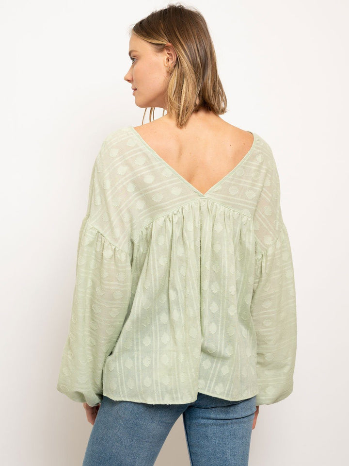 WOMEN'S LONG SLEEVE V-NECK TUNIC TOP