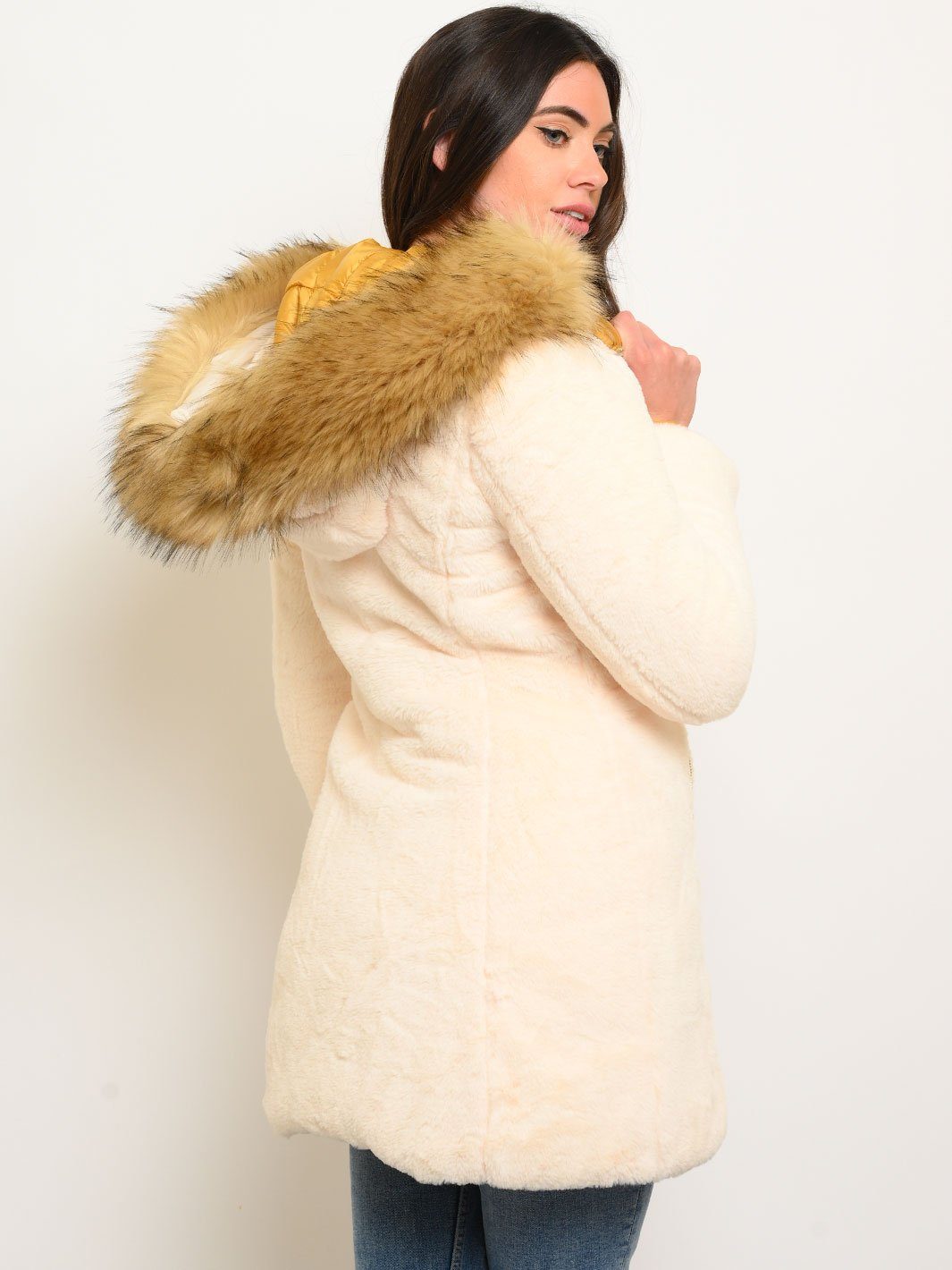 WOMEN'S LONG QUILTED REVERSIBLE COAT